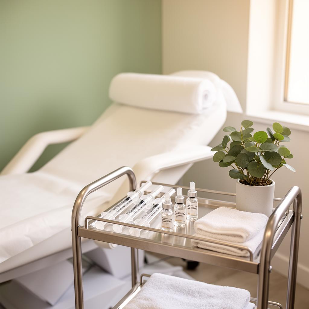 Tranquil treatment room at About Face Med Spa